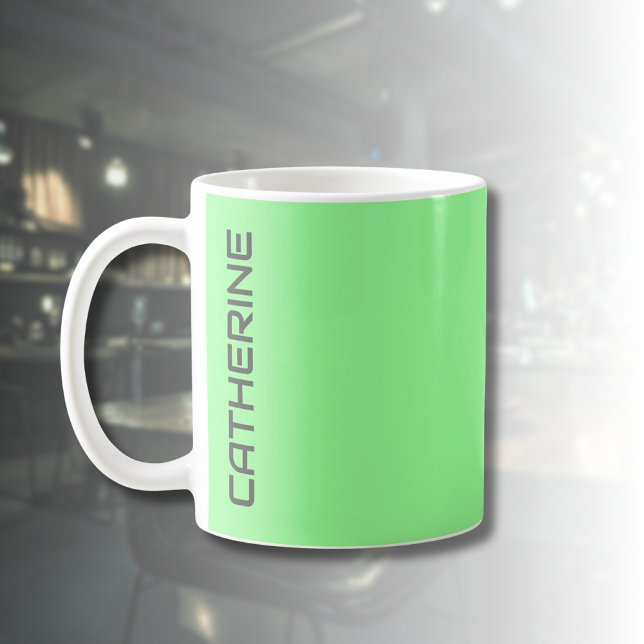 Mint Green Solid Color Personalized  Coffee Mug (Creator Uploaded)