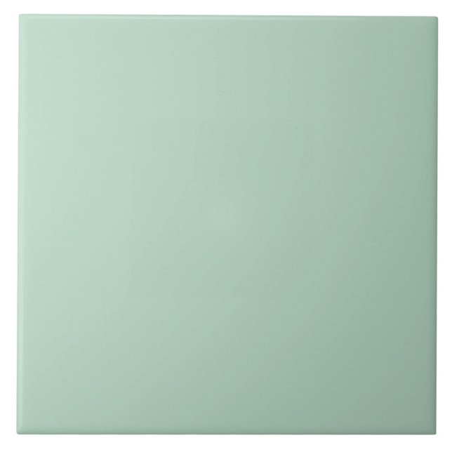 Mint green solid light fern natural  ceramic tile (Front)