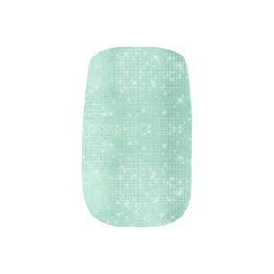 Mint Green Sparkle Glitter Girly Glam Minx Nail Art