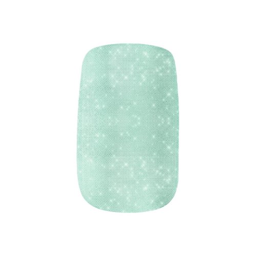 Mint Green Sparkle Glitter Girly Glam Minx Nail Art