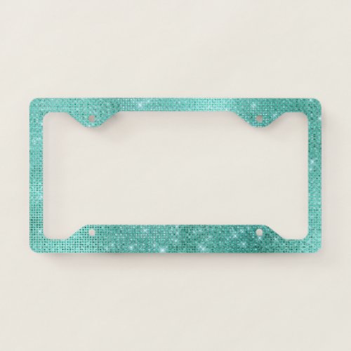 Mint Green Sparkle License Plate Frame