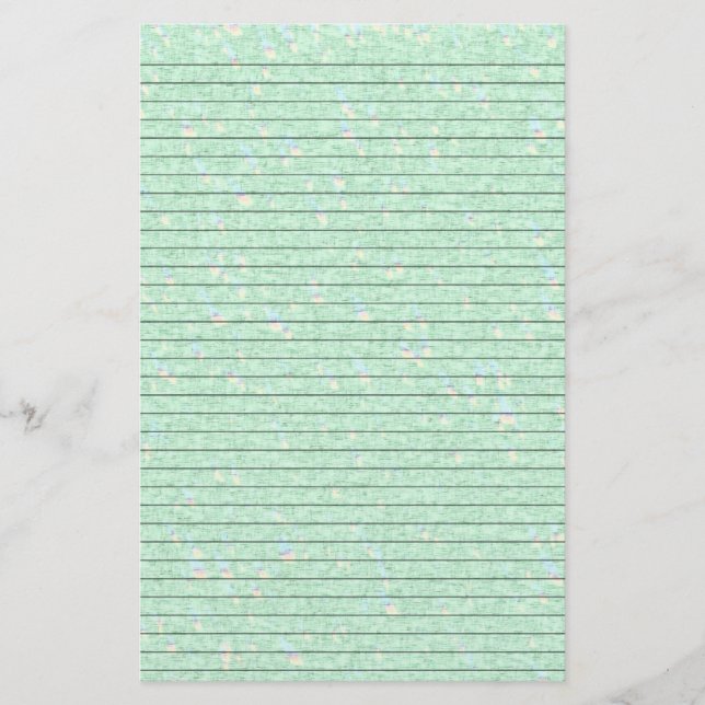 Mint Green Speckled Stationery w/ Optional Lines (Front)