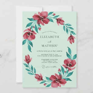 Mint Green Spirited Spring Wedding Invitation