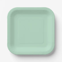 Mint Green Square Paper Plates