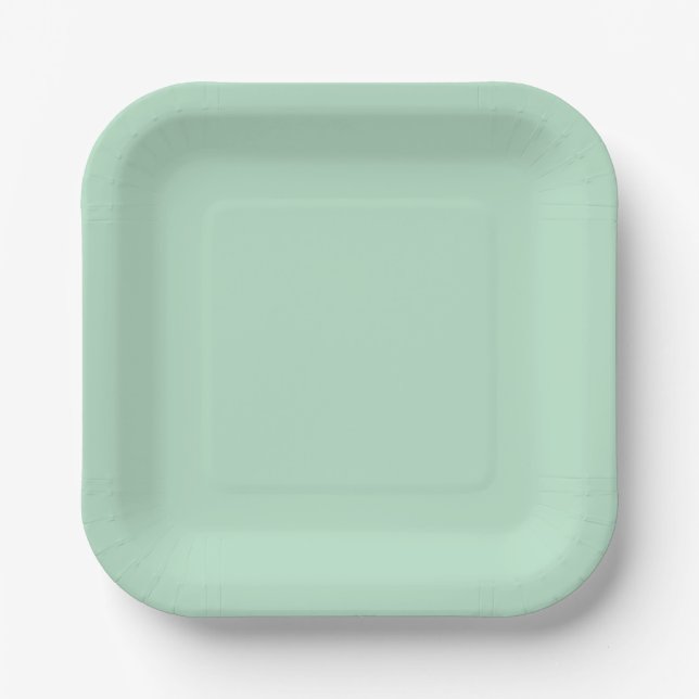 Mint Green Square Paper Plates (Front)