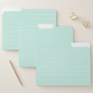 Mint Green Stripe File Folders