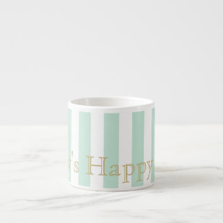 Mint Green Striped Espresso Mug