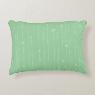 Mint green stripes and dots modern eco design accent pillow