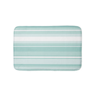 Mint green stripes bathroom mat