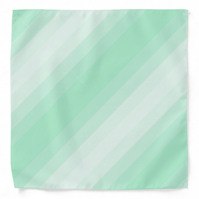 Mint Green Stripes Elegant Template Bandana (Front)