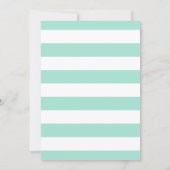 Mint Green Stripes | Floral Chic Bridal Shower Invitation (Back)