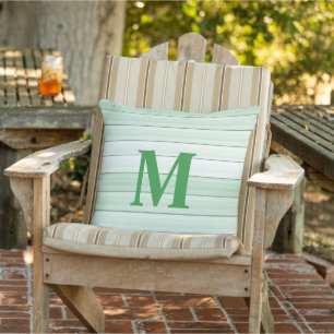 Mint Green Stripes Minimalist Modern Pastel lines Outdoor Pillow