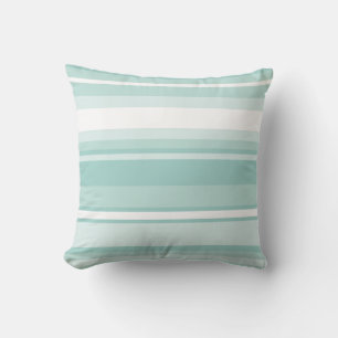 Mint green stripes throw pillow