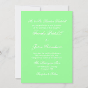 Mint Green Stylish Complementary Color Wedding Invitation