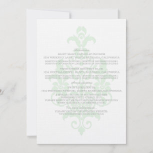 Mint Green Subtle Damask Information Card