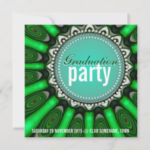 Mint Green Sunshine flower Birthday Party Invitation