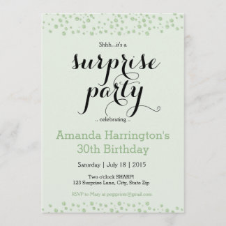 Mint Green Surprise Party Invitation - Adult