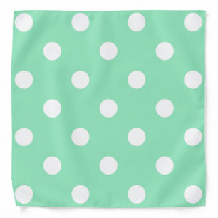 Mint Green Template White Polka Dots Elegant Bandana
