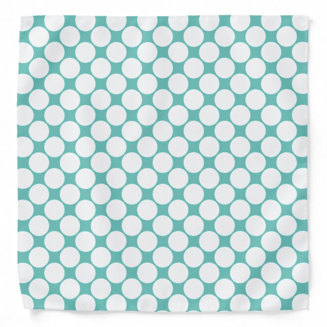Mint Green Template White Polka Dots Rustic Chic Bandana (Front)