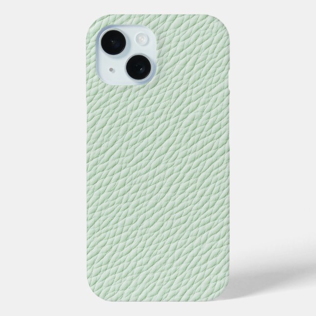 Mint Green Textured Leather Phone Case (Back)