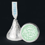 Mint Green Thank You Hand Lettering Wreath Wedding Hershey®'s Kisses®<br><div class="desc">Add these fun and sweet thank you Hershey kisses wedding favors to your event's gift basket. It features a hand-lettered thank you quote with foliage accents on a mint green background. These edible Hershey kisses will be perfect for weddings,  bridal showers,  baby showers,  birthdays and so much more.</div>