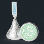 Mint Green Thank You Hand Lettering Wreath Wedding Hershey®'s Kisses®<br><div class="desc">Add these fun and sweet thank you Hershey kisses wedding favors to your event's gift basket. It features a hand-lettered thank you quote with foliage accents on a mint green background. These edible Hershey kisses will be perfect for weddings,  bridal showers,  baby showers,  birthdays and so much more.</div>