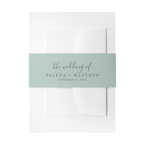Mint Green The Wedding Of Invitation Belly Band