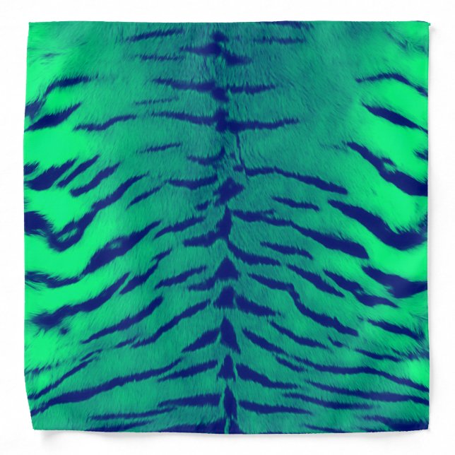 Mint Green Tiger Skin Print Bandana (Front)