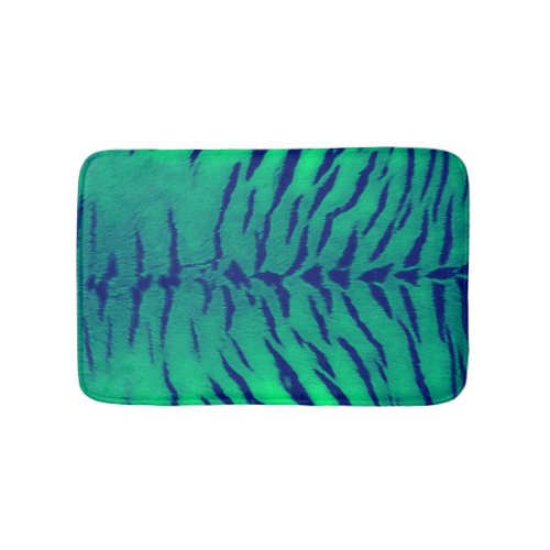 Mint Green Tiger Skin Print Bath Mat