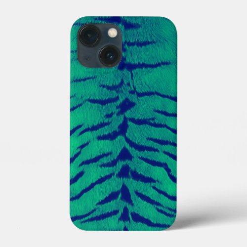 Mint Green Tiger Skin Print iPhone 13 Mini Case