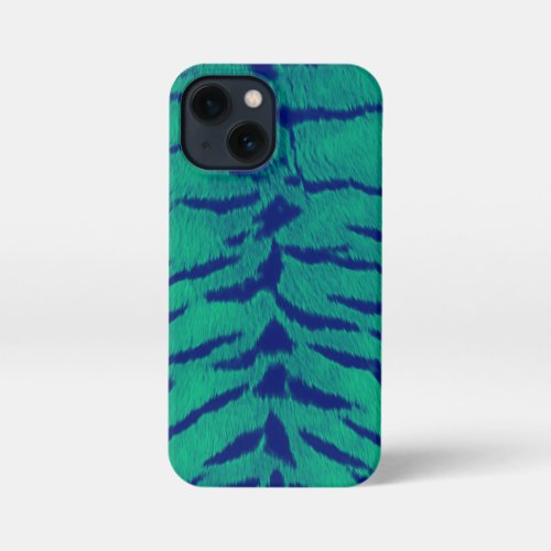 Mint Green Tiger Skin Print iPhone 13 Mini Case