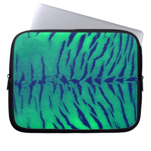 Mint Green Tiger Skin Print Laptop Sleeve