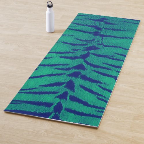Mint Green Tiger Skin Print Yoga Mat