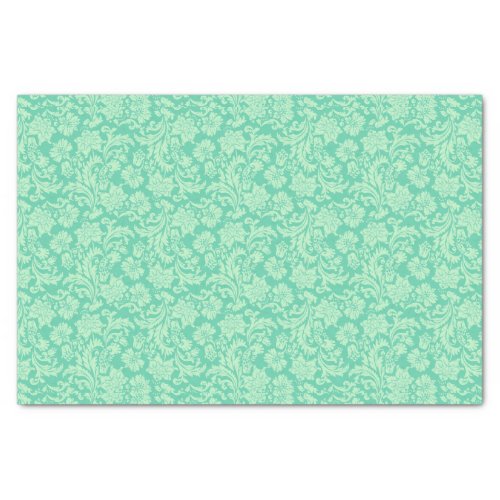 Mint_Green Tones Floral Damasks Pattern Tissue Paper