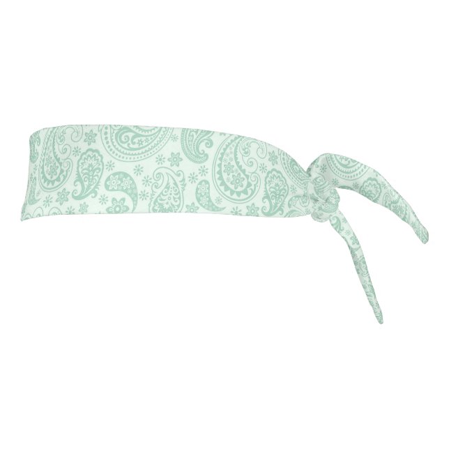 Mint Green Tones Vintage Paisley Tie Headband (Rotate 90)
