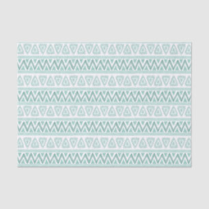 Mint-green Tribal Geometric Pattern Tissue Paper
