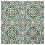 Mint Green Turquoise Morcocan Mosaic Pattern Fabric