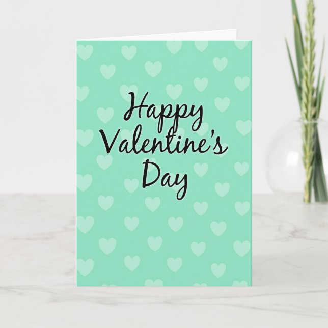 Mint Green Valentines Day Card (Front)