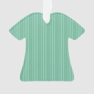 Mint Green Vertical Stripes Pattern Ornament
