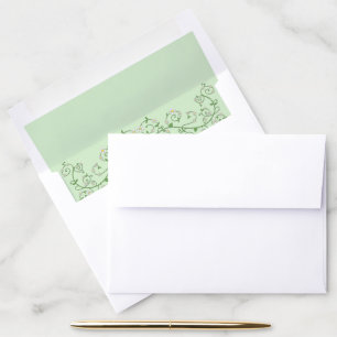 Mint Green Vine Heart Envelope Liner