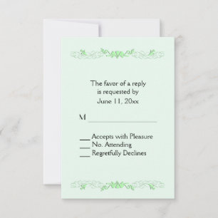 Mint Green Vine RSVP Card