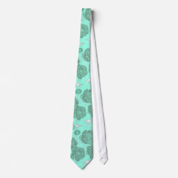 Mint Green Vintage Floral Neck Tie by ChicPink at Zazzle