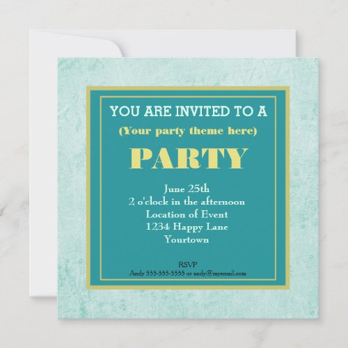 Mint Green Vintage paper texture Generic Party Invitation