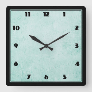Mint Green Vintage paper texture Square Wall Clock