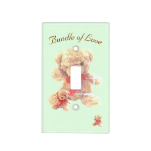 Mint Green Vintage Teddy Bear Nursery Light Switch Cover