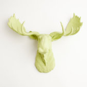 Mint Green Wall Décor Faux Moose Head (3/4)