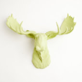 Mint Green Wall Décor Faux Moose Head (Front)
