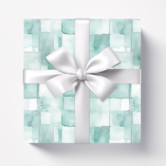 Mint Green Watercolor Abstract Wrapping Paper