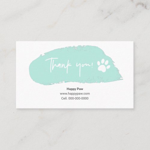 Mint Green Watercolor Business Thank You Card