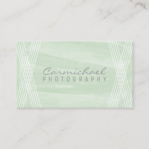 Mint Green Watercolor Deco Business Card